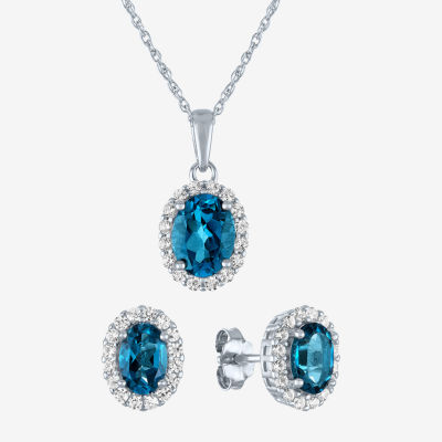 Genuine Blue Topaz Sterling Silver -pc. Jewelry Set