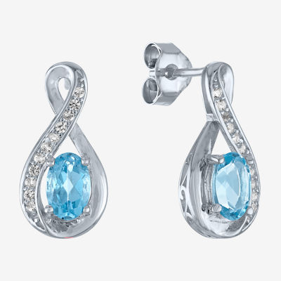 Womens Genuine Blue Topaz Sterling Silver 2-pc. Jewelry Set
