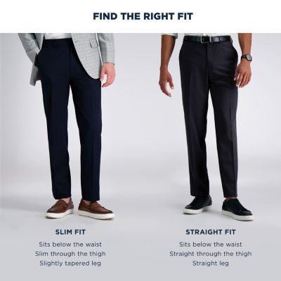 Haggar Mens Slim Fit Flat Front Pant