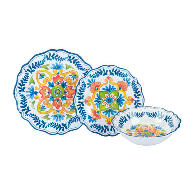 Certified International Flores 12-pc. Melamine Dinnerware Set