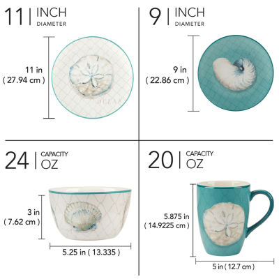 Certified International Ocean View 16-pc. Earthenware Dinnerware Set