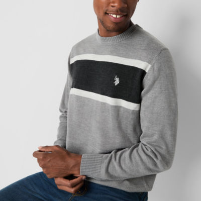 U.S. Polo Assn. Stripe Mens Crew Neck Long Sleeve Pullover Sweater