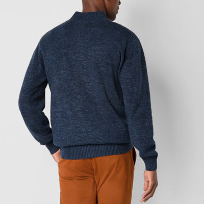 U.S. Polo Assn. Full Zip Mens Mock Neck Long Sleeve Zipper Cardigan