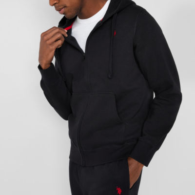 U.S. Polo Assn. Fleece Mens Long Sleeve Embroidered Zipper Hoodie