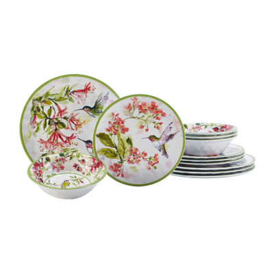 Certified International Hummingsbirds 12-pc. Melamine Dinnerware Set