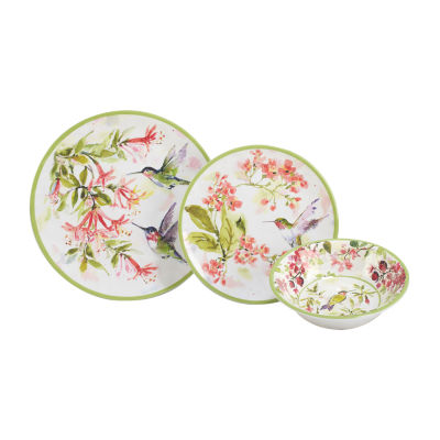 Certified International Hummingsbirds 12-pc. Melamine Dinnerware Set