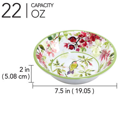 Certified International Hummingsbirds 6-pc. Melamine Soup Bowl