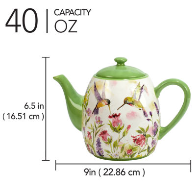 Certified International Hummingsbirds Ceramic Teapot