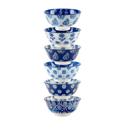 Certified International Carnival Blue 6-pc. Porcelain Ice Cream Bowl