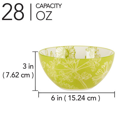 Certified International Botanical 6-pc. Porcelain Ice Cream Bowl