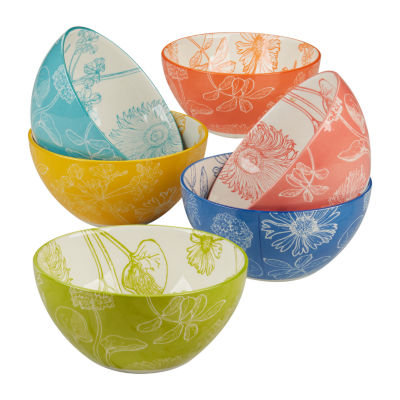 Certified International Botanical 6-pc. Porcelain Ice Cream Bowl