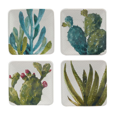 Certified International Cactus Verde 4-pc. Earthenware Appetizer Plate