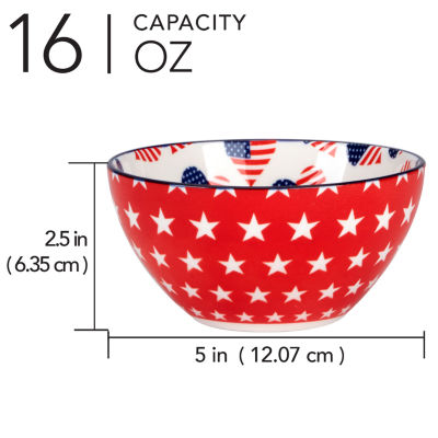 Certified International Patriotic 6-pc. Porcelain Ice Cream Bowl