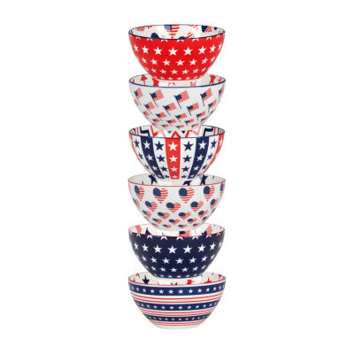 Certified International Patriotic 6-pc. Porcelain Ice Cream Bowl