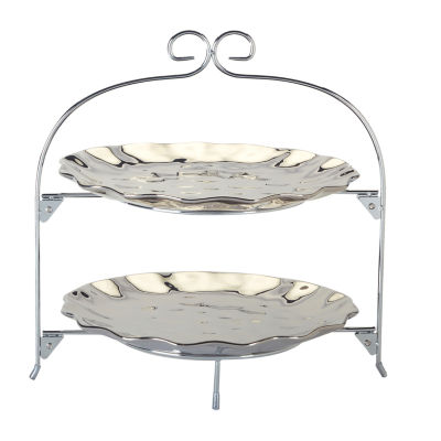 Certified International Silver Coast Porcelain Tiered Servers