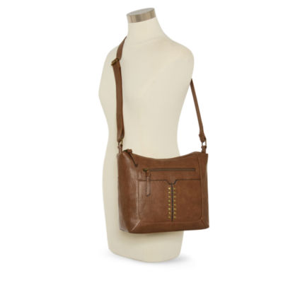 Bueno of California Double Zip Hobo Crossbody Bag