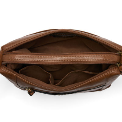 Bueno of California Double Zip Hobo Crossbody Bag
