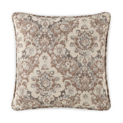 Paisley Feather Filled  Square Throw Pillow