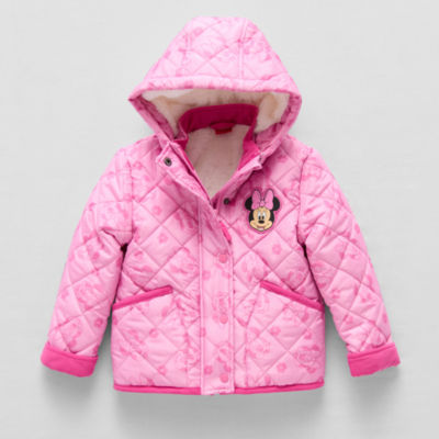 Disney Collection Little & Big Girls Hooded Minnie Mouse Midweight Quilted Jacket