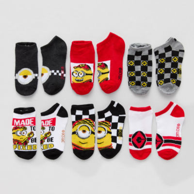 Little & Big Kid Boys Multi-Pack 6 Pair Despicable Me No Show Socks