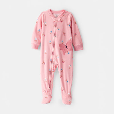 Carter's Toddler Girls Fleece Round Neck Long Sleeve Footed Pajamas