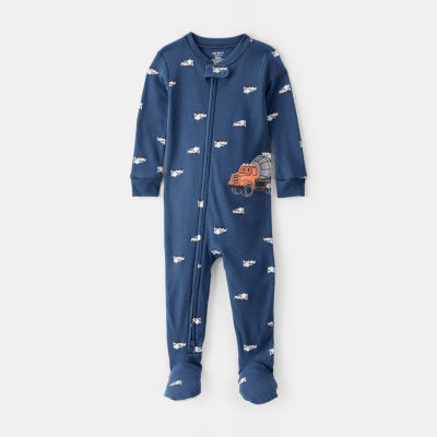 Carter's Toddler Boys Footed Rib Round Neck Long Sleeve One Piece Pajama