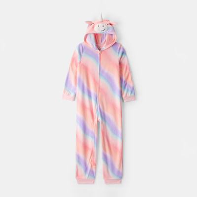 Carter's Little & Big Kid Girls Fleece Hooded Long Sleeve One Piece Pajama