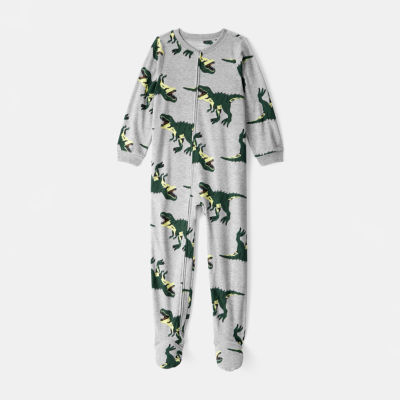 Carter's Little & Big Kid Boys Footed Fleece Round Neck Long Sleeve One Piece Pajama