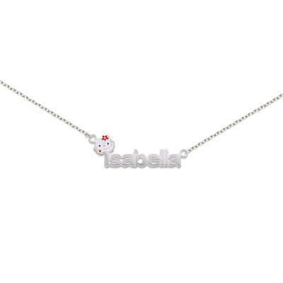 Hello Kitty® Personalized Girls Sterling Silver and Enamel Name Necklace