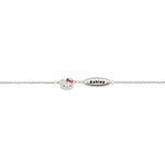 Hello Kitty® Personalized Girls Sterling Silver and Enamel Name Bracelet