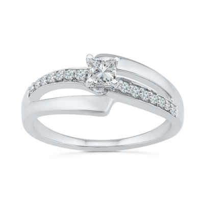 Womens 1/3 CT. T.W. Natural White Diamond 10K Gold Cocktail Ring