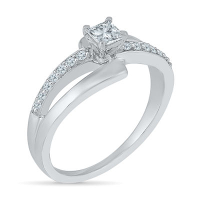 Womens 1/3 CT. T.W. Natural White Diamond 10K Gold Cocktail Ring