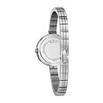 Bulova Rhapsody Womens Diamond Accent Silver Tone Stainless Steel Bracelet Watch 96p215
