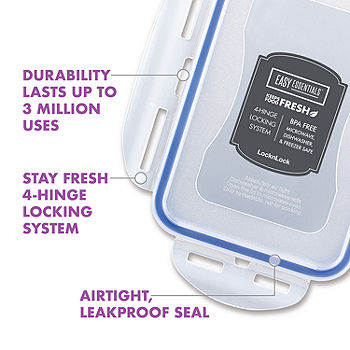 LOCK & LOCK 54-Fluid Ounce Rectangular Food Container with Divider, Short,  6.6-Cup