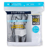 Stafford Mens Full Cut Briefs Underwear Size 40 White 100% Cotton 6-Pack  New