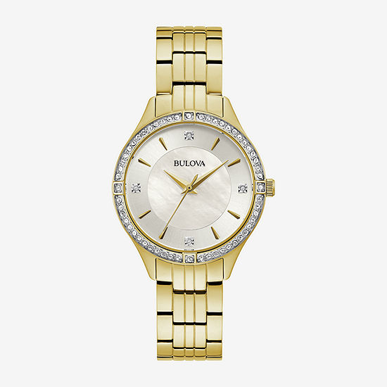 Bulova Womens Gold Tone Stainless Steel Bracelet Watch 98l274
