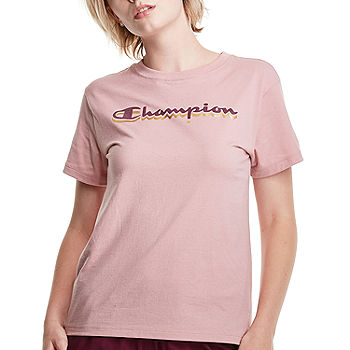 Anzai Articulatie metro Champion Womens Crew Neck Short Sleeve Graphic T-Shirt, Color: Pink Beige -  JCPenney