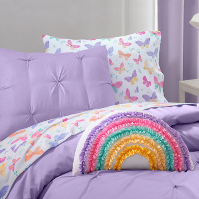 Under the Stars Kids Rainbow Ruffle Throw Pillows