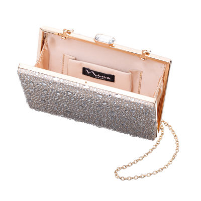 I. Miller Villie Crystal Pattern Minaudiere Evening Bag