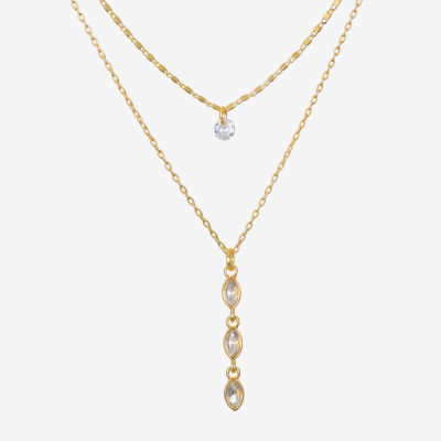 Bijoux Bar Delicates Delicates Gold Tone Glass 16 Inch Link Pendant Necklace