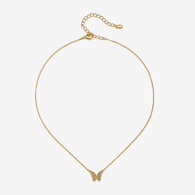 Bijoux Bar Delicates Gold Tone 16 Inch Link Butterfly Pendant Necklace