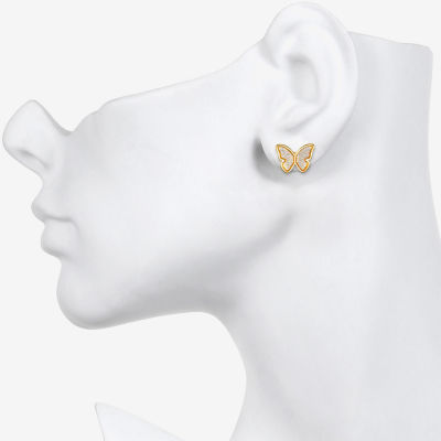 Bijoux Bar Delicates Gold Tone 12.6mm Butterfly Stud Earrings