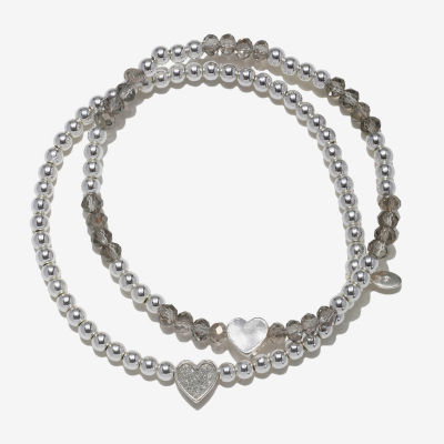 Bijoux Bar Delicates Silver Tone 2-pc. Bracelet Set