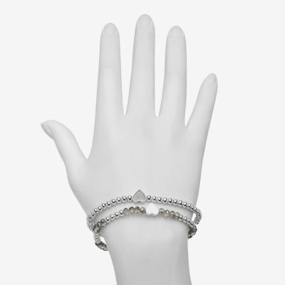 Bijoux Bar Delicates Silver Tone 2-pc. Bracelet Set