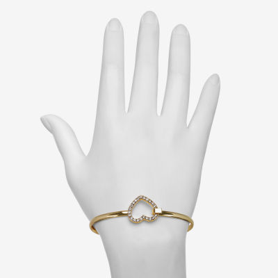 Bijoux Bar Delicates Gold Tone Heart Bangle Bracelet