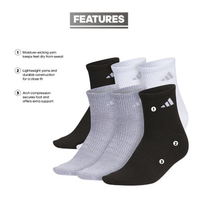 adidas Superlite 6 Pair Quarter Ankle Socks Womens