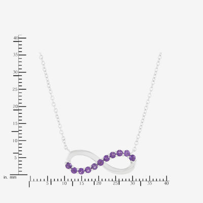 Limited Quantities! Womens Genuine Purple Amethyst Sterling Silver Infinity 18 Inch Pendant Necklace