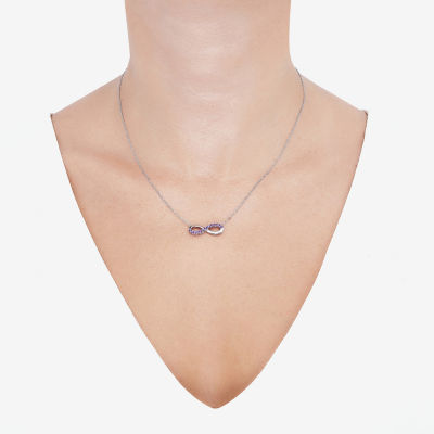 Limited Quantities! Womens Genuine Purple Amethyst Sterling Silver Infinity 18 Inch Pendant Necklace