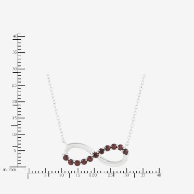 Limited Quantities! Womens Genuine Red Garnet Sterling Silver Infinity 18 Inch Pendant Necklace