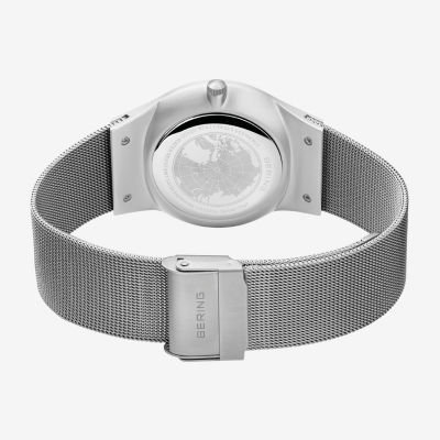 Bering Mens Gray Mesh Bracelet Watch-11938-003